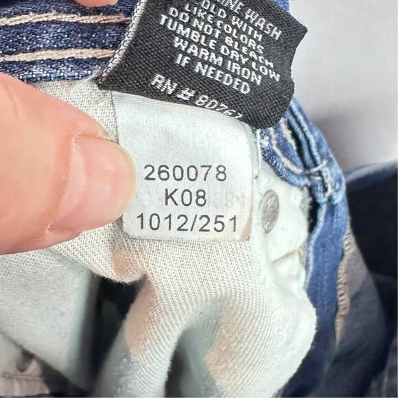 Vintage 90s Y2K London Jeans Boyfriend Straight Sz 8 Distressed Blue Denim Patch - Picture 9 of 11